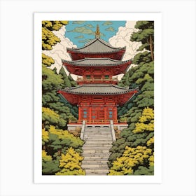 Nikko Toshogu Shrine, Japan Vintage Travel Art 2 Art Print