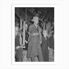 Cattleman With His Grandson At Auction Of Beef Steers And Breeding Stock At The San Angelo Fat Stock Show Art Print