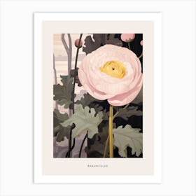 Flower Illustration Ranunculus 4 Poster Art Print