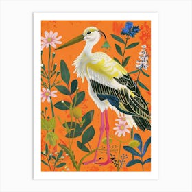 Spring Birds Stork 5 Art Print