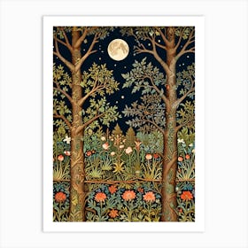 William Morris Moonlight In The Woods 23 Art Print