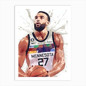 Rudy Gobert Minnesota Timberwolves Art Print