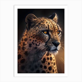 Cheetah Animals Portrait Art Print