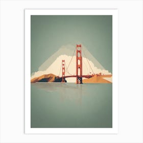 Retro Golden Gate Bridge Art Print