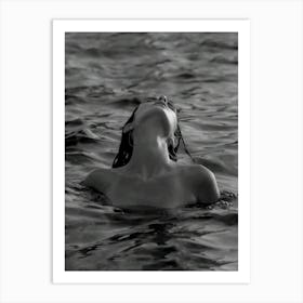 Naked Woman In Beach Art Print