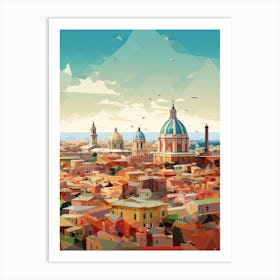 Rome, Italy, Geometric Illustration 3 Art Print