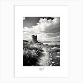 Poster Of Olbia, Italy, Black And White Photo 2 Art Print