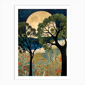 William Morris Moonlight In The Trees 11 Art Print