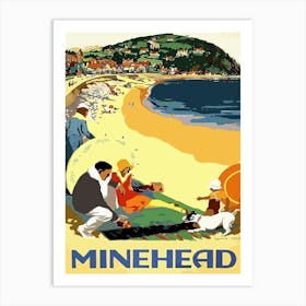 Minehead Beach, Somerset, England Art Print