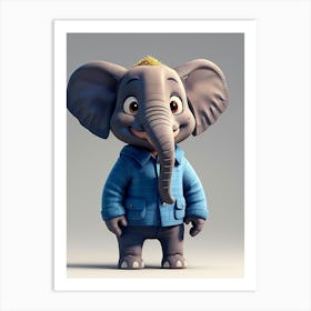 Cartoon Elephant 1 Art Print