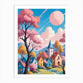 Colorful trees Art Print