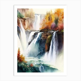 Düden Falls, Turkey Water Colour  (2) Art Print