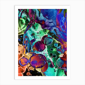 Watercolor Abstraction A Rainbow Of Raindrops 4 Art Print