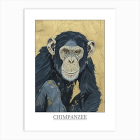 Chimpanzee Precisionist Illustration 1 Poster Art Print