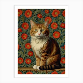 William Morris Cat On A Shelf Art Print