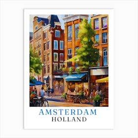 Netherlands Amsterdam, travel poster, wall art print, Amsterdam painting,104 Art Print