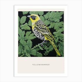 Ohara Koson Inspired Bird Painting Yellowhammer 1 Poster Art Print