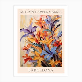 Autumn Flower Market Poster Barcelona Art Print