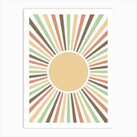 Retro Sunburst Background Art Print