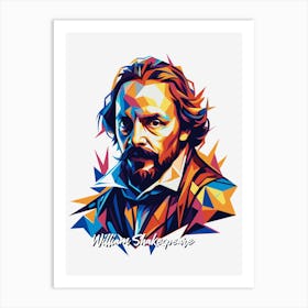 William Shakespeare 01 Portrait WPAP Pop Art Art Print