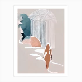 Transcending Woman - Abstract Minimal Boho Beach Art Print