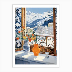 The Windowsill Of Aosta   Italy Snow Inspired By Matisse 3 Art Print