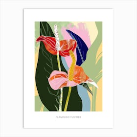 Colourful Flower Illustration Poster Flamingo Flower 3 Art Print