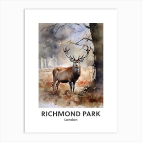 Richmond Park, London 1 Watercolour Travel Poster Art Print