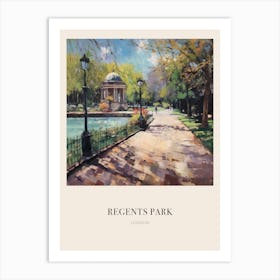 Regents Park London Vintage Cezanne Inspired Poster Art Print
