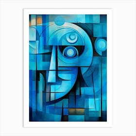 Cubist Abstract Geometric Lady Illustration 8 Art Print