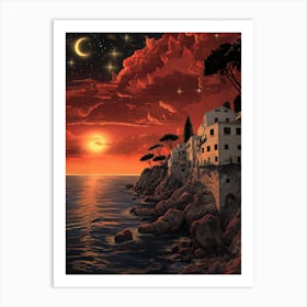 Sunset On The Coast Art Print