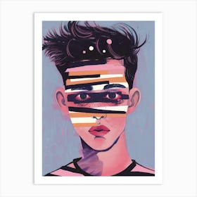 Boy With Stripes On His Face Art Print