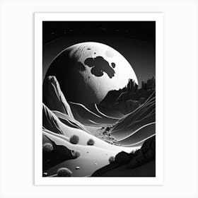 Lunar Landscape Noir Comic 2 Art Print
