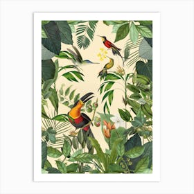 Jungle Toucan Yellow Art Print
