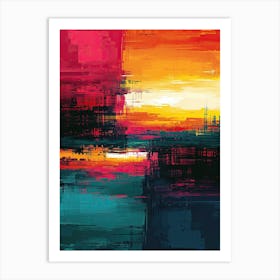 Abstract Sunset | Pixel Art Series Art Print