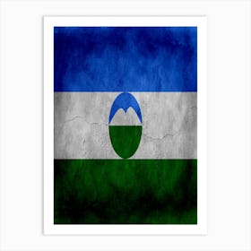 Kabardino Balkaria Flag Texture Art Print