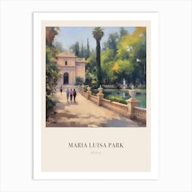 Maria Luisa Park Seville Spain 4 Vintage Cezanne Inspired Poster Art Print