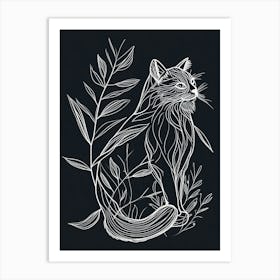 Siberian Cat Minimalist Illustration 4 Art Print