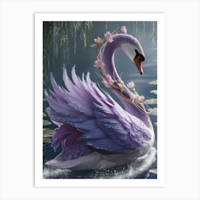 Purple Swan Art Print