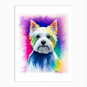 West Highland White Terrier Rainbow Oil Painting Dog Art Print