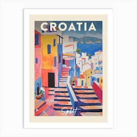 Split Croatia 5 Fauvist Painting Travel Poster Art Print