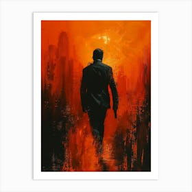 Man In Black Canvas Print Art Print