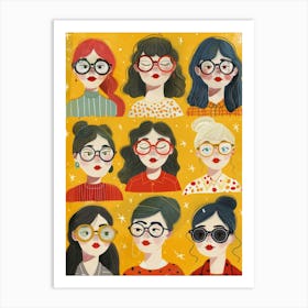 Women In Glasses 1 Art Print