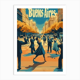 Aihrgdesign A 1970s Inspired Travel Poster For Buenos Aires Art Print