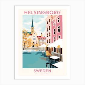 Helsingborg, Sweden, Flat Pastels Tones Illustration 4 Poster Art Print