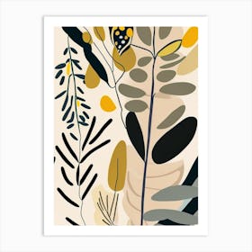 Wild Senna Wildflower Modern Muted Colours 2 Art Print