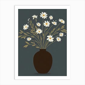 Daisies In Vase Art Print