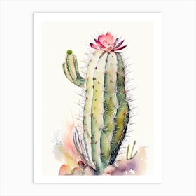Rat Tail Cactus Storybook Watercolours 1 Art Print