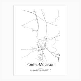 Pont A Mousson,France Minimalist Map Art Print