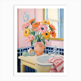 A Vase With Gerbera, Flower Bouquet 2 Art Print